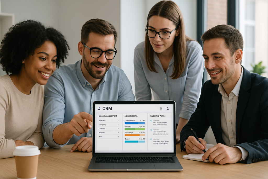 CRM for small business dashboard showing lead and sales pipeline management