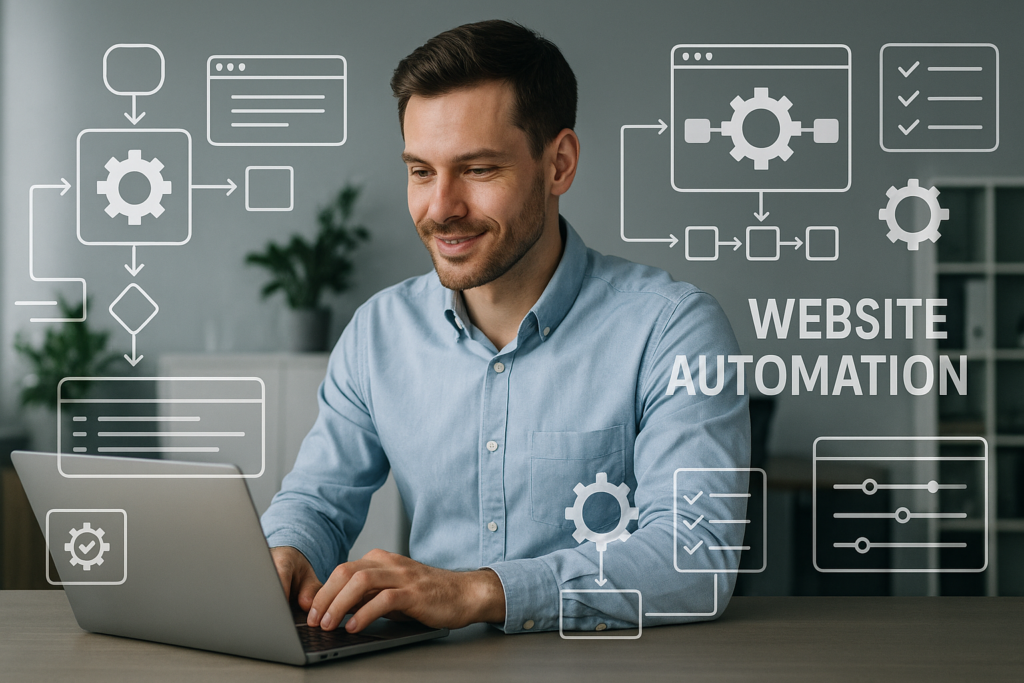 Website automation streamlining small business operations and saving time